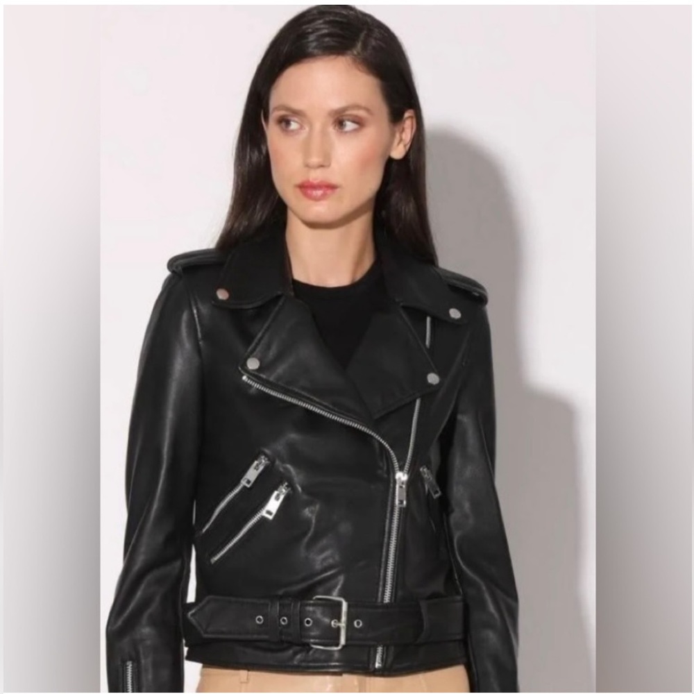 NWT Walter Baker Allison Lambskin Leather Moto Jacket